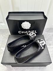 Chanel Black Quilted Leather Cambon Ballet Flats  - 4