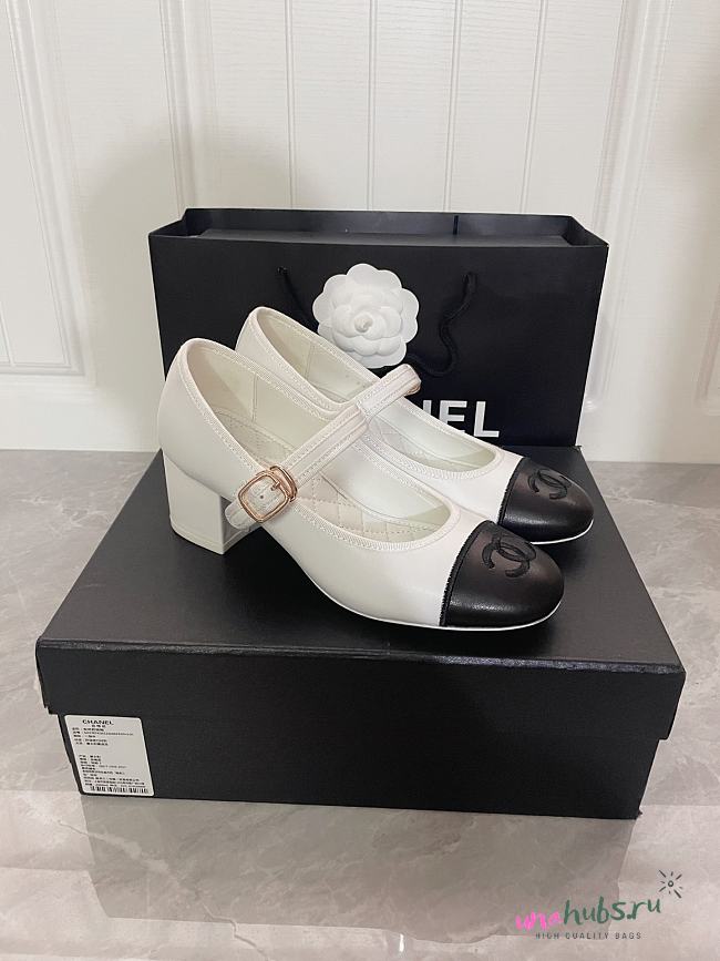 	 Chanel White&Black Mary janes leather Shoes - 1