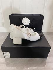 	 Chanel White&Black Mary janes leather Shoes - 2