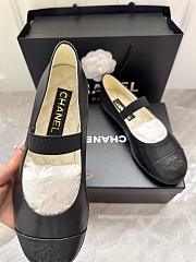 Chanel Black Mary janes leather ballet flats  - 5