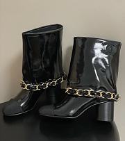 Chanel High boots - Lambskin & grosgrain, black - 2