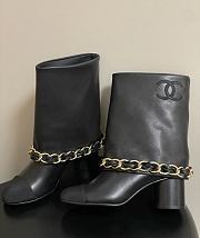 Chanel High boots - Lambskin & grosgrain, black - 3
