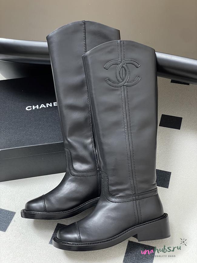Chanel Interlocking CC Logo Riding High Boots - 1