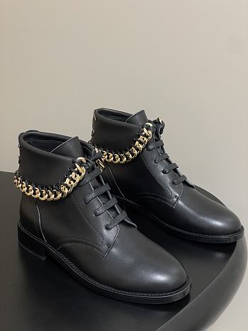 Chanel Black With Gold Chain Short Boots
