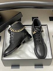 Chanel Black With Gold Chain Short Boots - 5
