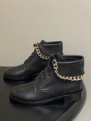 Chanel Black With Gold Chain Short Boots - 3