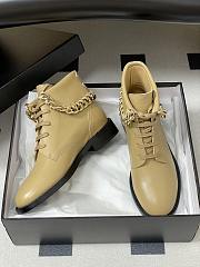 	 Chanel Beige With Gold Chain Short Boots - 2