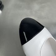 CHANEL Shiny Lambskin Pearl Cap Toe Ankle Chain Ballerina Flats White - 4