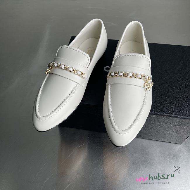 Chanel White Loafers  - 1
