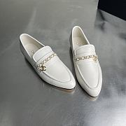 Chanel White Loafers  - 4
