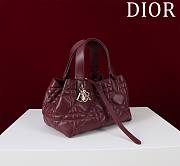 Dior Small Toujours Bag Dahlia Red Macrocannage Calfskin - 23*15*15cm - 6