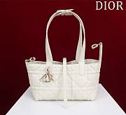 	 Dior Small Toujours Bag White Macrocannage Calfskin - 23*15*15cm - 6