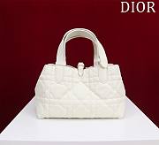 	 Dior Small Toujours Bag White Macrocannage Calfskin - 23*15*15cm - 5