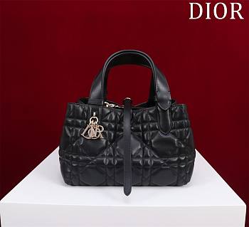 	 Dior Small Toujours Bag Black Macrocannage Calfskin - 23*15*15cm