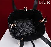 	 Dior Small Toujours Bag Black Macrocannage Calfskin - 23*15*15cm - 6
