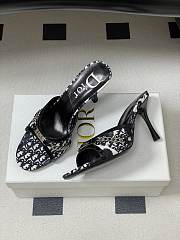 Dior Tricolor Canvas and Patent Slide Sandals 10cm - 6