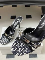 Dior Tricolor Canvas and Patent Slide Sandals 10cm - 5