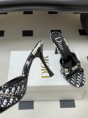 Dior Tricolor Canvas and Patent Slide Sandals 10cm - 4