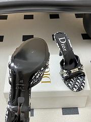 Dior Tricolor Canvas and Patent Slide Sandals 10cm - 3