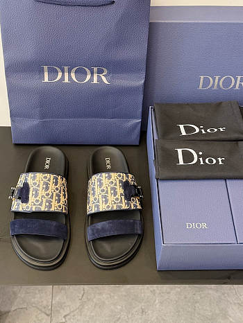 Dior Oblique Printed Technical Fabric Slides
