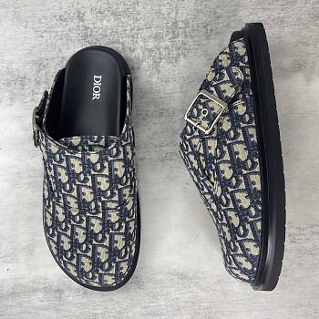 Dior Aqua Mule Beige and Black Dior Oblique Jacquard