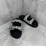 Dior Aqua Sandal Blue and Beige Raffia-Effect Dior Oblique Denim - 5