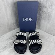 Dior Aqua Sandal Blue and Beige Raffia-Effect Dior Oblique Denim - 2