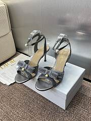 Dior Or Adiorable Heeled Mule Grey with Metallic 7cm - 1