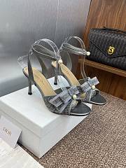 Dior Or Adiorable Heeled Mule Grey with Metallic 7cm - 5