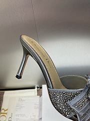 Dior Or Adiorable Heeled Mules Grey with Metallic 7cm - 6