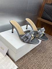 Dior Or Adiorable Heeled Mules Grey with Metallic 7cm - 5