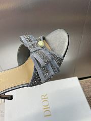 Dior Or Adiorable Heeled Mules Grey with Metallic 7cm - 4