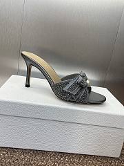 Dior Or Adiorable Heeled Mules Grey with Metallic 7cm - 3
