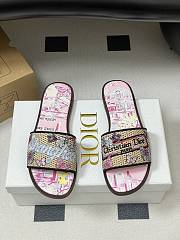 Dior Souvenir Dway Slide Natural Raffia Pink - 1