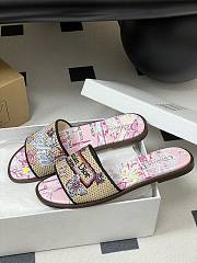 Dior Souvenir Dway Slide Natural Raffia Pink - 6