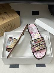 Dior Souvenir Dway Slide Natural Raffia Pink - 4