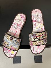 Dior Souvenir Dway Slide Natural Raffia Pink - 3