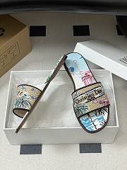 	 Dior Souvenir Dway Slide Natural Raffia Blue - 4