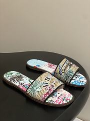 	 Dior Souvenir Dway Slide Natural Raffia Blue - 3