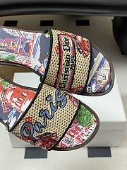 	 Dior Souvenir Dway Slide Natural Raffia Navy Blue - 6