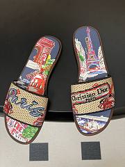 	 Dior Souvenir Dway Slide Natural Raffia Navy Blue - 2