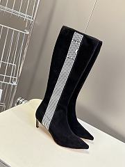 Dior Optical-D Heeled Boot Black and White Stretch Mesh with Graphique Motif  - 6