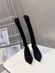 Dior Optical-D Heeled Boot Black and White Stretch Mesh with Graphique Motif  - 4