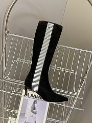 Dior Optical-D Heeled Boot Black and White Stretch Mesh with Graphique Motif  - 3