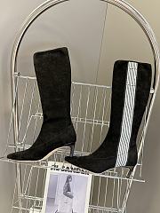 Dior Optical-D Heeled Boot Black and White Stretch Mesh with Graphique Motif  - 2