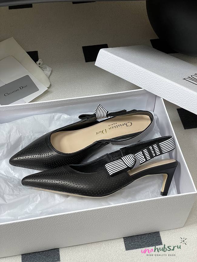 Dior Toujours Slingback Pump Black Perforated Supple Lambskin 5cm - 1