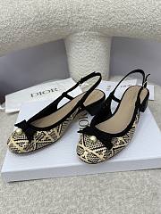 Dior Ballet Slingback Pump Natural and Black Cannage Raffia - 6