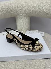 Dior Ballet Slingback Pump Natural and Black Cannage Raffia - 3