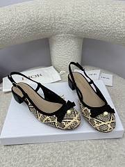 Dior Ballet Slingback Pump Natural and Black Cannage Raffia - 2