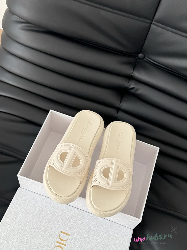 	 Dior Dioriviera D-Club Slide White Rubber - 1